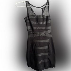 TRIXXI Women/Girls Faux Leather and Polyester Dress in Black